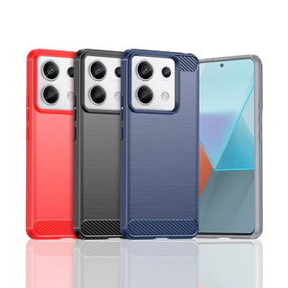Capa Para Xiaomi Poco F6 Pro X6 De Telefone De Fibra De Carbono Macio À Prova De Choque Silicone Pára-Choques Proteção C