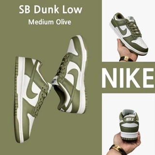 Nike SB Dunk Low Olive Sneakers Médios 100% autênticos Tênis Nike Sneakers