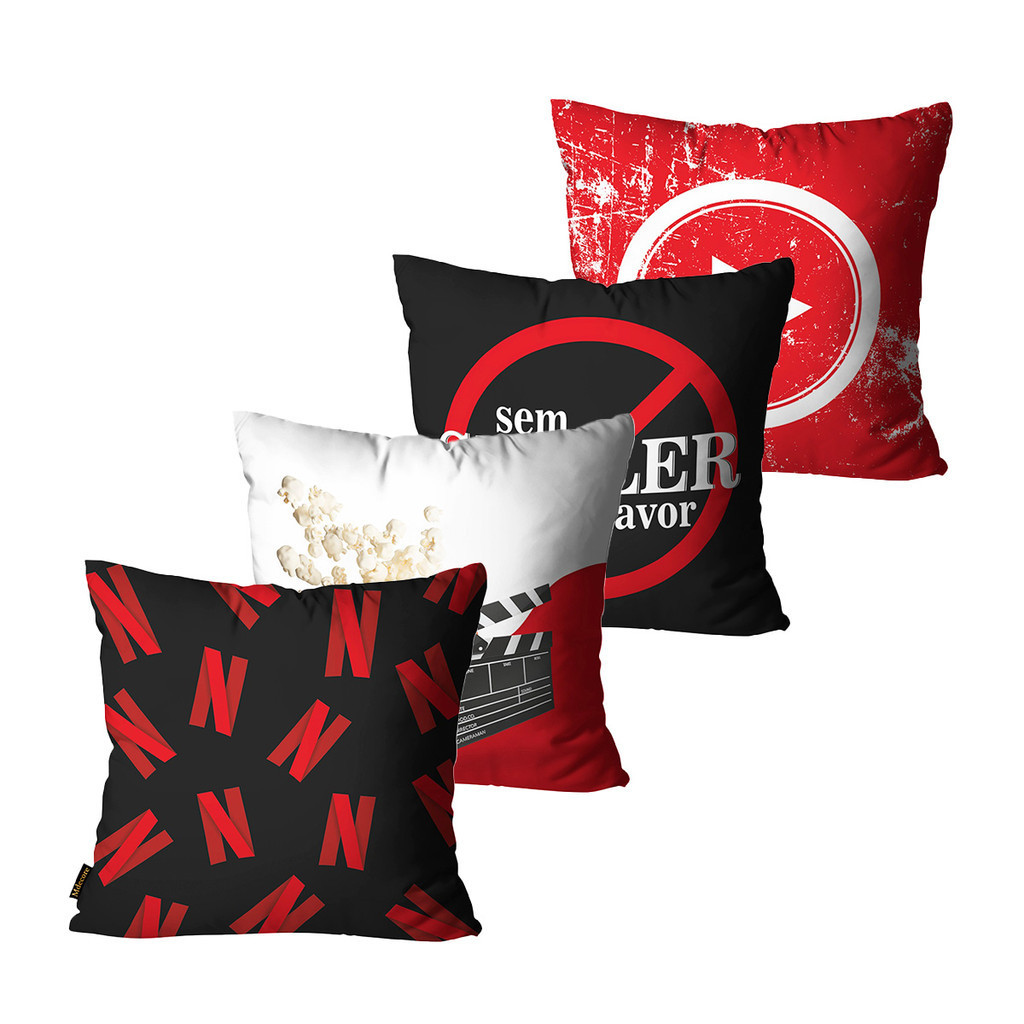 Kit com 4 Capas para Almofadas Movie Netflix 45x45 | Shopee Brasil