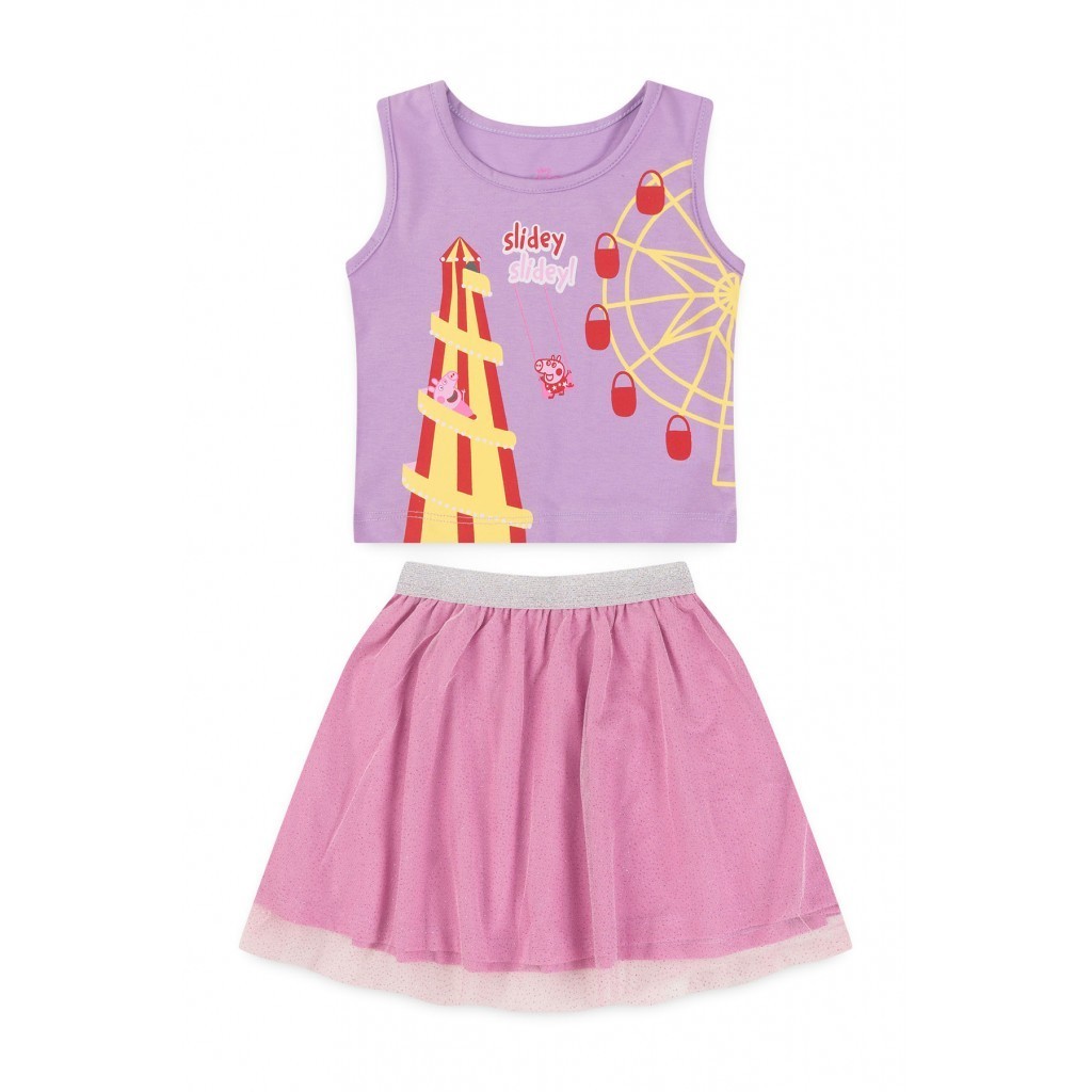 Conjunto Feminino Infantil Parque De Diversão - Peppa Pig