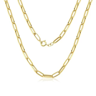 Corrente de Ouro Masculina Elos Alongados em Oferta na Shopee