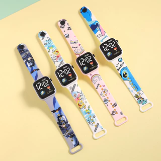 Relógio Digital Estudantil Estilo Terra Cartoon Impresso Com Pulseira LED Kids , Fashion Square Infantil WH0509-60