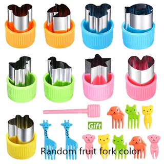 Conjunto De 20 Peças De Moldes Para Corte De Frutas , Molde De Aço Inoxidável Legumes E Complementar De Desenho Animado Gravação De Alimentos Biscoitos Borboleta
