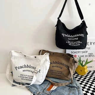 Moda bolsa simples bolsa de lona grande capacidade Horizontal saco estudante Commuter saco adequado para presentes de na