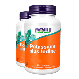 Kit 2x Potássio Plus Iodo Now Foods 180 Tablets Importado/Made in Usa