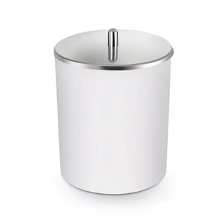 Lixeira Banheiro 5 Litros Branca Com Tampa Inox Cor Branco Arthi