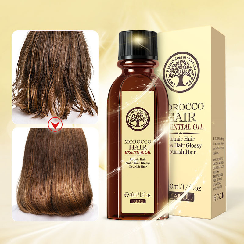 LAIKOU Marrocos Óleo Essencial Capilar Reparação De Cabelos Danificados Nurish Smooth 40ml