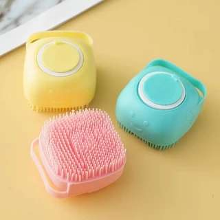 Esponja Para Banho de Silicone com Dispenser Massageador Escova Shampoo Sabonete Liquido --3326