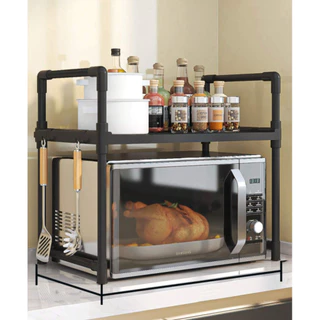 Racks de armazenamento de cozinha para micro-ondas de camada dupla e organizadores de prateleira ES