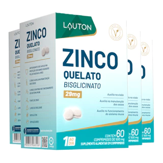 Kit 4x Zinco Quelato Bisglicinato Lauton 60 Comp