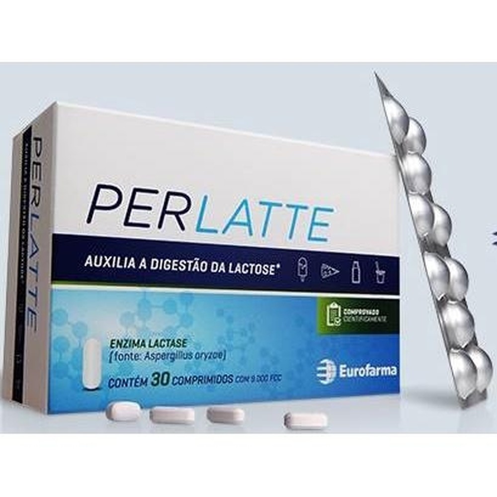 Enzima Lactose Perlatte Enzima Lactase 30 comprimidos (intolerância ...