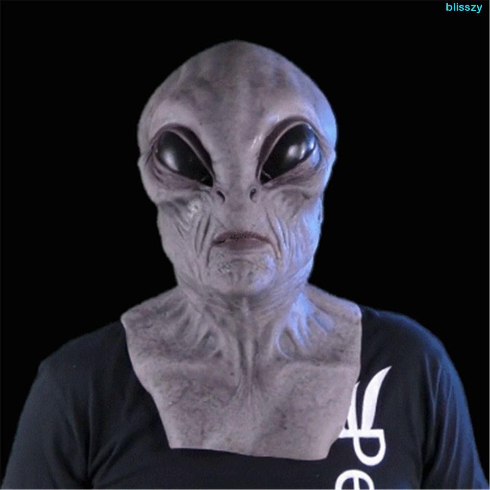 Máscara De Alienígena De Látex Con Ojos Grandes – Capucha Completa Realista Para Adultos, Ideal Para Halloween, Cosplay Y Fiestas De Terror
