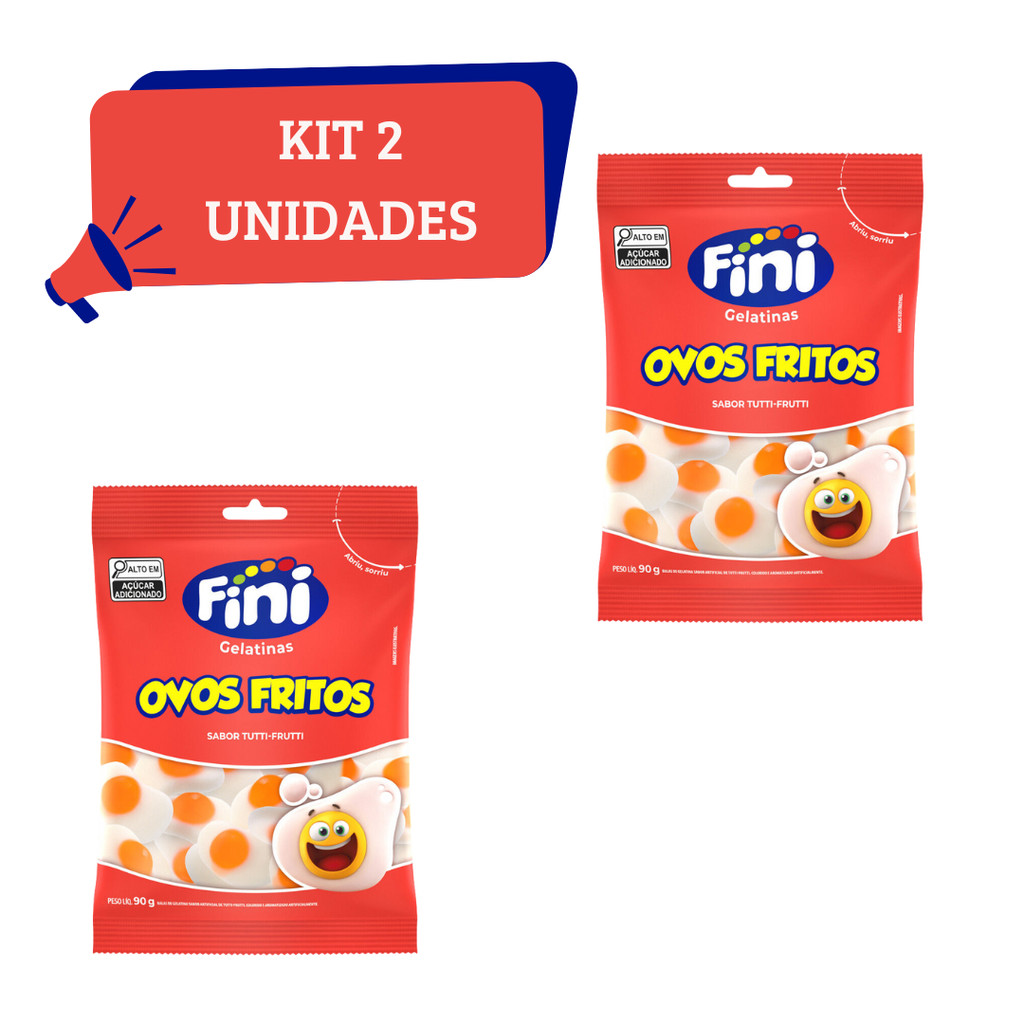 Kit 2 Bala Gelatina Ovo Frito Fini 90g | Shopee Brasil