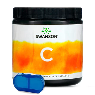 Pó de Vitamina C-1000 Swanson 454 gramas + Porta Cápsulas