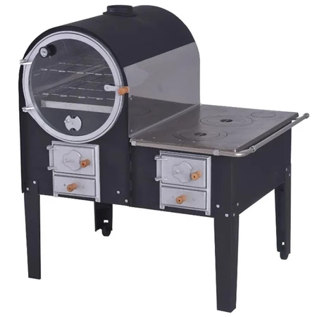 Forno a Lenha Grande 80 cm com Fogão F753 Fornellar FOGÃO DIREITO E FORNO ESQUERDO