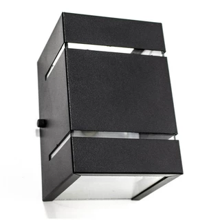 Kit com 12 Arandelas 2 Focos C/ Frisos E Facho Preta Externa Parede Muro St327