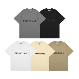 Plus Size Moda Medo Deus Nevoeiro Fundamentos Sétima Temporada Linha Dupla Carta Laminada Casual Manga Curta Em Torno Do Pescoço Camiseta