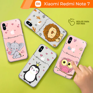 Capa Capinha - Xiaomi Redmi Note 7 - Transparente Animais Fofinhos Personalizado