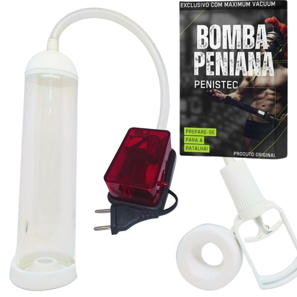 Bomba Peniana Elétrica 220v 20cm Com Manopla e Anel Extra Forte ...