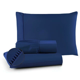 Jogo de Lençol 03 Peças 400 Fios Cama Solteiro Casal Queen King Percal Ponto Palito em Oferta na Shopee