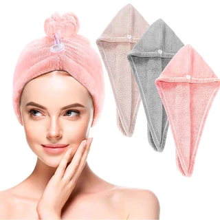 KIT 1/2/3 Peças Toalha Mágica Feminina de Microfibra - Secagem Rápida e Antifrizz Para Todos os Tipos de Cabelo - WYL em Oferta na Shopee