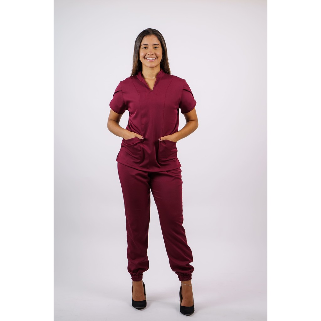 Scrub Modelo Veneza Conjunto Pijama Hospitalar Feminino Acinturado ...