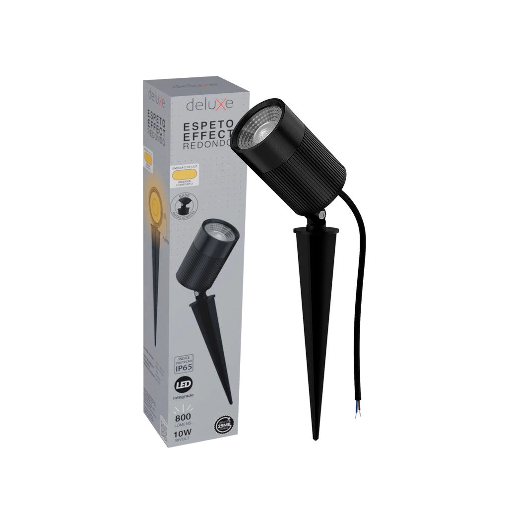 Espeto de Jardim Led 10w 3000K Effect Round Ip65 Deluxe