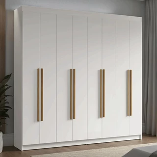 Guarda-Roupa Casal 8 Portas Batentes Branco/Branco/Rustic Venus Madesa em Oferta na Shopee