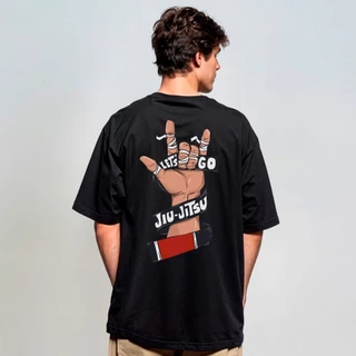 Camiseta Estilo Oversized Streetwear Luta Lets Go Jiu Jitsu Rock REF 3005 Home Custom