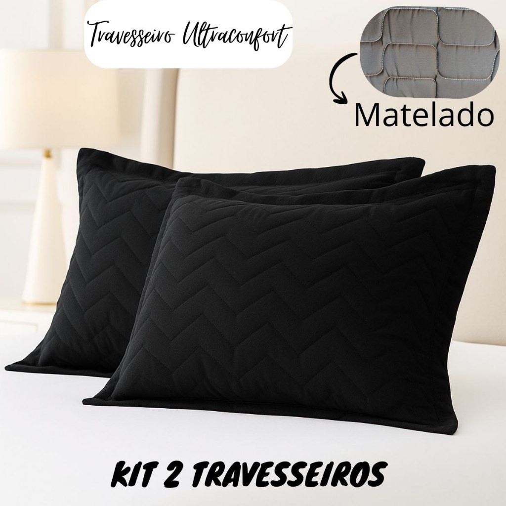 Travesseiro Matelado Ultra﻿confort kit Com 2 Travesseiro Para Cama de ...