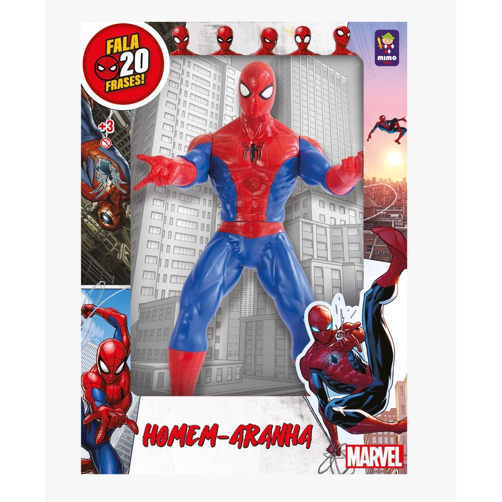 Boneco Homem Aranha Gigante 45cm Marvel Fala 20 Frases MIMO | Shopee Brasil