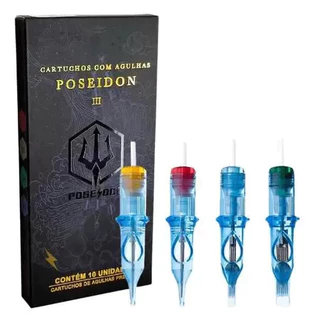 5 Cartucho Poseidon Universal para Tatuagem Traco ou Pintura