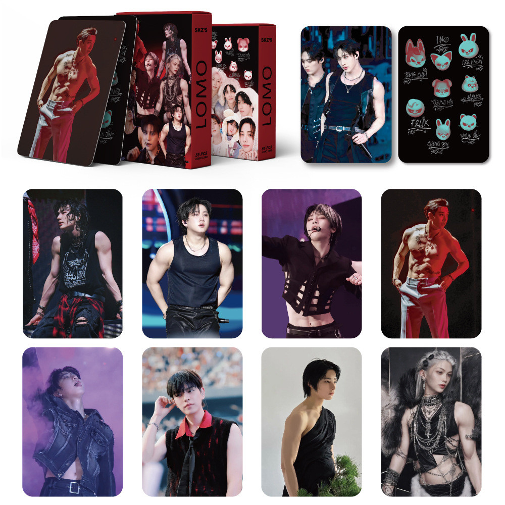 55pcs STRAY KIDS SKZ HOP Lomo Cartões ATE Perder My Breath Magic