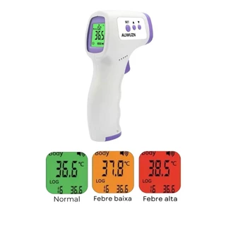 Termômetro Digital Infravermelho Medição Temperatura Digital Sem Contato Testa Febre Laser