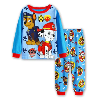 Paw Patrol Pijamas Conjunto Fino Manga Comprida Mashall Chase Escombros Patrulla Crianças Roupas Primavera em Oferta na Shopee