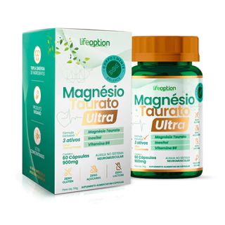 Magnésio Taurato Ultra Life Option | Apoio ao Corpo e Mente