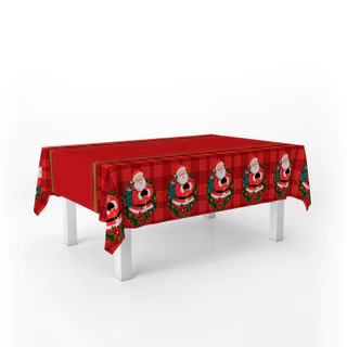 Toalha De Mesa Natalina Xadrez Noel 300x140cm 10 Lugares Festas Natal Final Ano