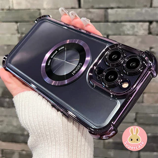 Capa Transparente Magnética Luxuosa À Prova De Choque Para Motorola Edge 60 50 Fusion 50 Neo Pro Moto S50 G86 G72 G60S G