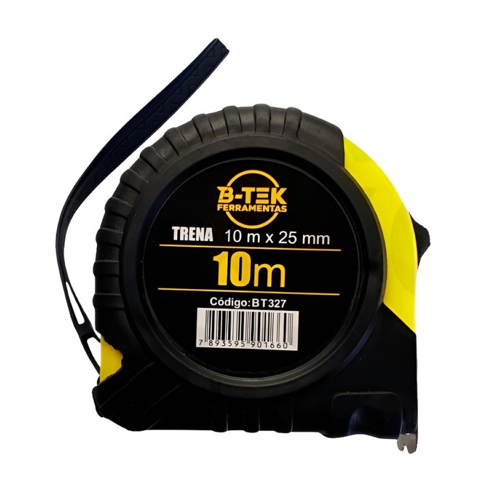 Trena 10 Metros X 25mm Emborrachada Com Trava Fita em aço Profissional ...