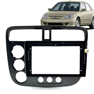Moldura 9 Pol 2Din P/ Central Multimídia Civic G7 2001 a 2006 Fiamon 6052