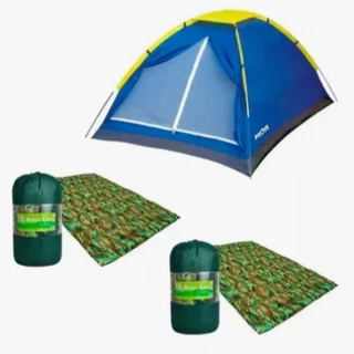 Barraca 3 Pessoas Acampamento Camping + 2 Colchonete Casal em Oferta na Shopee