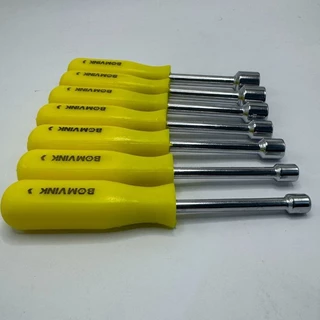 Jogo de Chave Canhão 7 Unidades Profissional Aço Cromo Vanádio 5 a 12 Cabo Resistente Kit 7 Manual