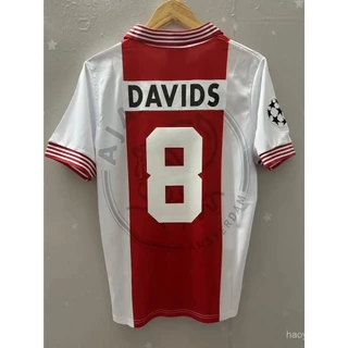 95-96 Ajax DAVIDS LITMANEN CLASHES Top Quality Home Retro Futebol Jersey Personalizado T-shirt