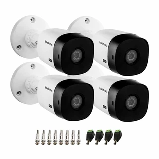 Kit 4 Câmeras Intelbras VHL 1220 B G2 Bullet HDCVI LITE Full HD 1080p, Lente 3.6mm, Visão Noturna 20m, IP66 + Conectores