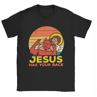 Camiseta Camisa Blusa Algodão Unissex Jesus Has Your Back Jiu Jitsu Retro