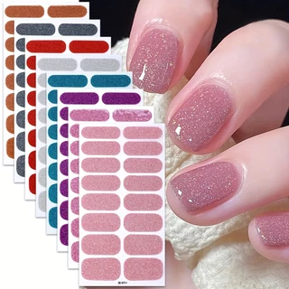 8 peças de adesivos de cobertura total para unhas, adesivos de gel autoadesivos para unhas, à prova d'água em Oferta na Shopee