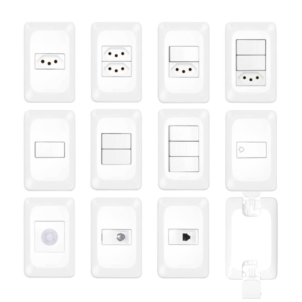 Kit Personalizado Tomada e Interruptor PIAL PoP Legrand Tomada 10A 20A ...