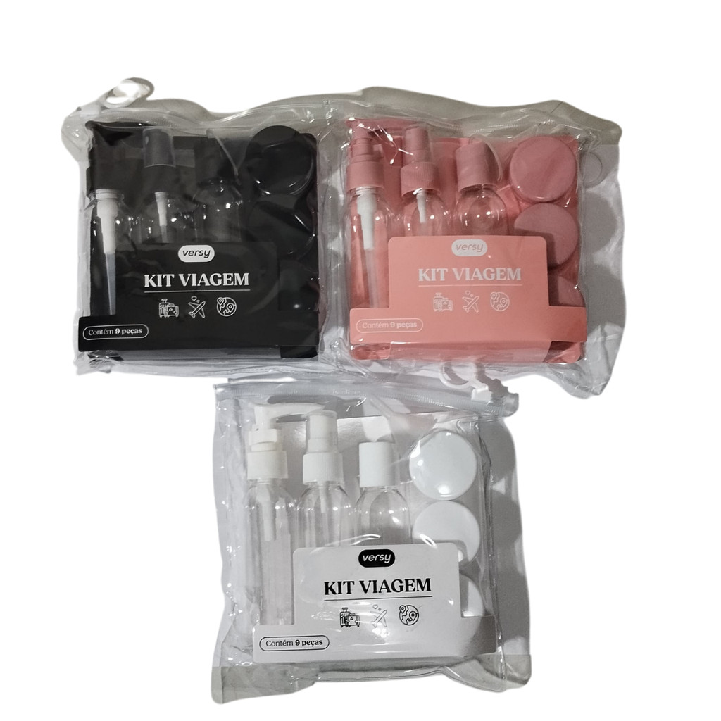 Kit de Frascos Para Viagem Versy FWB 9 Peças | Shopee Brasil