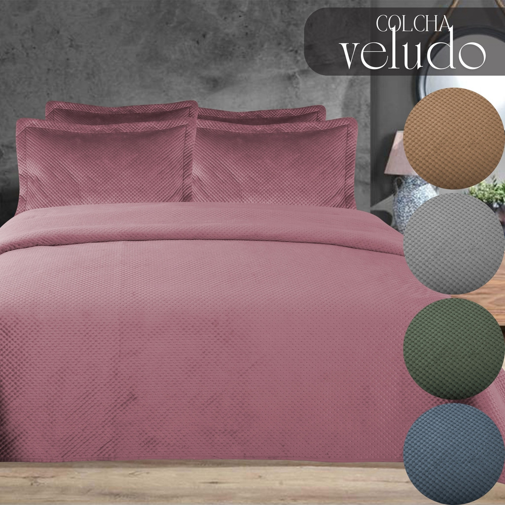 COLCHA QUEEN VELUDO | Shopee Brasil