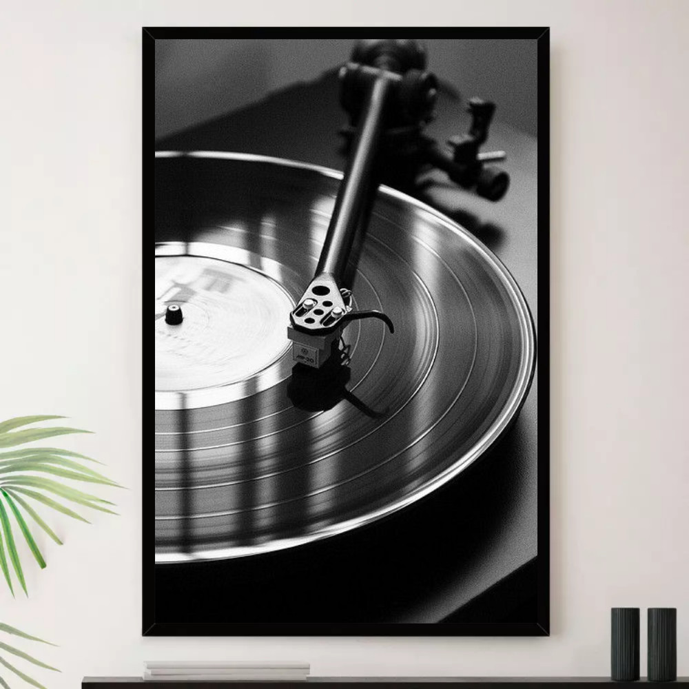 Quadro Disco De Vinil Vintage Retro Decorativo A3 35x45cm | Shopee Brasil